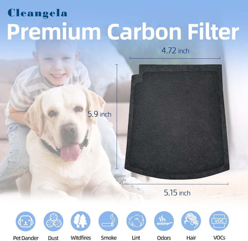 6-Pack 04234G Carbon Replacement Filters Compatible with Hamilton Beach Pet TrueAir Purifier Odor Eliminators