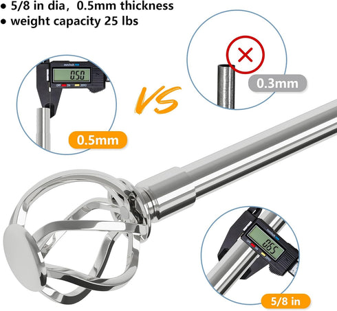 Silver Curtain Rods for Windows: 48 to 84 inch Decorative Heavy Duty Curtain Rod with Twisted Cage Finials