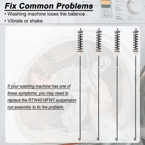 Washer Suspension Rod Kit, Compatible with Kenmore Models 11020102310, 11020112310, and more