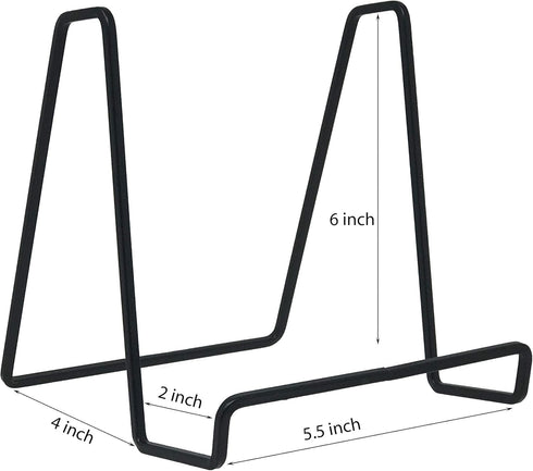 Tetra-Teknica (4 Pack) DS03-B 6" Square Wire Display Stand for Plate, Artwork, Picture Frame, Plaque and More (Black)