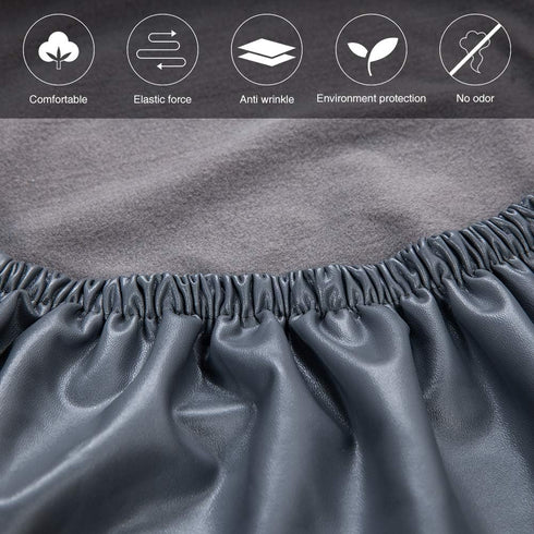 42.12-53.94in CALIDAKA PU Leather Bench Cover - Elastic Soft Stretch Slipcover, Removable Washable Protector for Bench