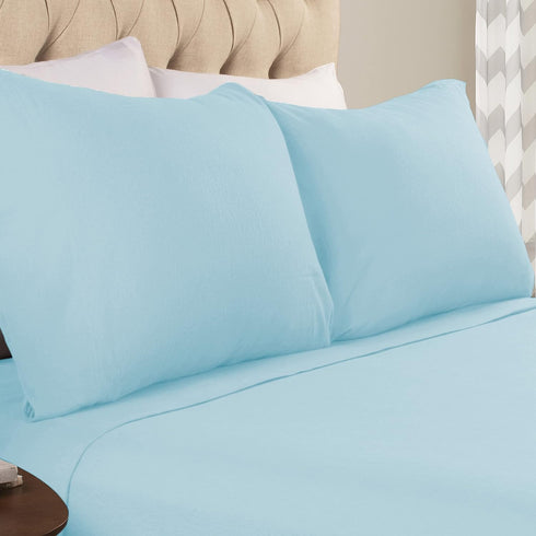 Superior Flannel-PC Pillowcase, Standard Size, Light Blue
