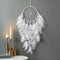 White Feathers Dream Catcher by Dremisland, Elegant Wall Hanging for Bedroom, Wedding Party Gift for Girls