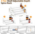 4 Countertop, (1 Pack) BOIVSHI Tiered Spice Rack, Tier Spice Shelf Organizer for Cabinet, Spice Rack Organizer, Depth