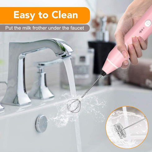 Milk Frother Handheld, Gbivbe Rechargeable Whisk Drink Mixer for Coffee with Art Stencils, Mini Foamer for Cappuccino, Hot Chocolate Match, Frappe, Hot Chocolate, Egg Whisk by Gbivbe