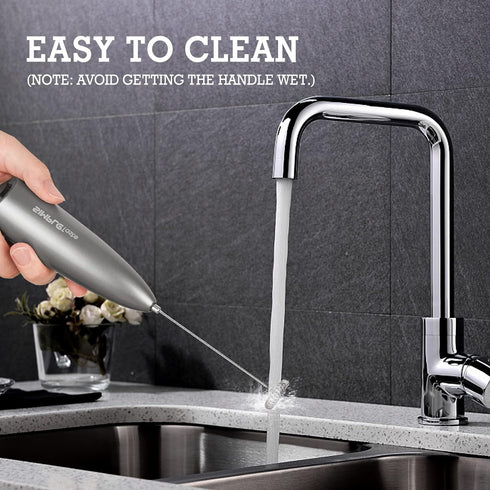 SIMPLETaste Milk Frother Handheld Electric Foam Maker | Drink Mixer with Stainless Steel Whisk and Stand