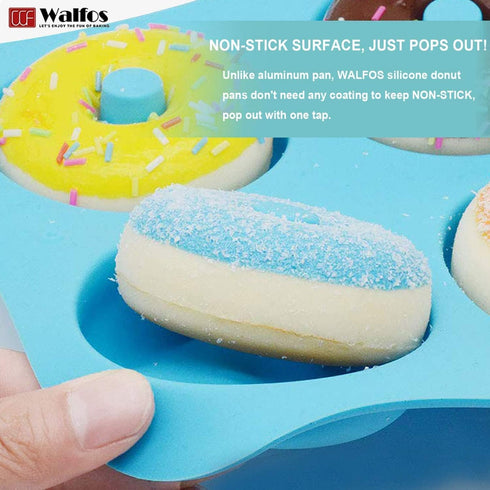 Walfos Silicone Donut Mold - Non-Stick Doughnut Pan Set, Heat Resistant, BPA FREE, Set of 2