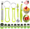 14 Pack Melon Baller Scoop Set, 4 in 1 Stainless Steel Fruit Tool Set for Fruit Slicer, Vegetable Cutter