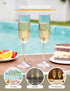MICHLEY Tritan Champagne Flutes Glassware, Set of 4 Unbreakable Plastic Wine Glasses, 6 oz, Crystal Clear