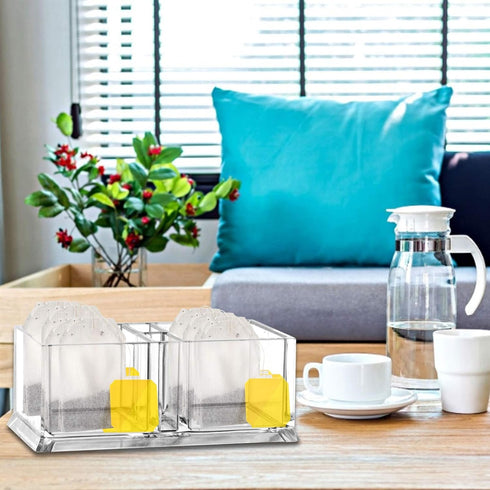 Transparent Tea Box, Clear Organizer for Tea Bags, Coffee, Sugar, Storage Bin for Kitchen Pantry Cabinets and