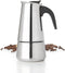 Mixpresso 6 Cup Greca Stovetop Espresso Pot, 300ml/10oz Moka Pot, Stainless Steel Coffee Maker for Camping or Home Use