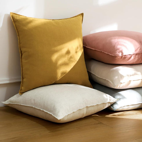 Pack 2 18 18 Inch OTOSTAR of Linen Solid Throw Pillow Covers x Boho Decorative Pillowcases Soft Accent Pillow Covers