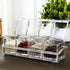 Clear Seasoning Box, 4 Spice Jars with Lids and 4 Pcs Spoons, 1 Pcs Tray for Salt, Sugar, Cardamon, Cinnamon