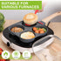 Xtujcya 4-Cup Egg Pan, Premium Egg Pans Nonstick, Omelette Pan with Lid , Healthy Egg Frying Pan for Breakfast, Egg