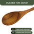 Wooden Cooking Spoons Set of 2 (12" & 15") | Teak Wood, Non-Stick & Non-Scratch Kitchen Cookware