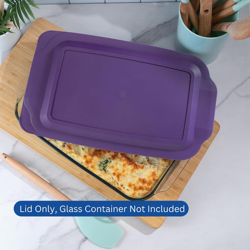 Replacement Lid Cover for Pyrex 3 QT Glass Baking Dish, Casserole Container 233-PC (Purple)