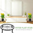 4 Pieces Metal Potted Plant Stand Round Iron Floor Flower Supports Holder Decorative Garden Pots Containers Stand
