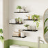 Set 5, 4.7 Inches, Fixwal Floating Black Gold Shelves of Width Rustic Wood Wall Storage Shelves for Bedroom, Living