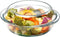Mini 9 Inch Round Glass Casserole Dish with Glass Lid, Oven Safe Bakeware with Handles (1.9 QT)