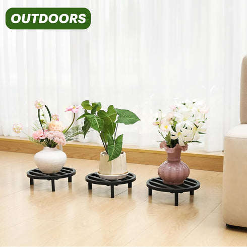 bozopion 3 Pack 10.23 Inch Outdoor,240 LBS 5-12 Inch Metal Plant Stands Capacity,Single Plant Stand Indoor