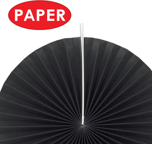Beistle 10 Piece Black & Gold Decorative Fans for New Year’s Eve, Awards Night, Birthday Party Supplies
