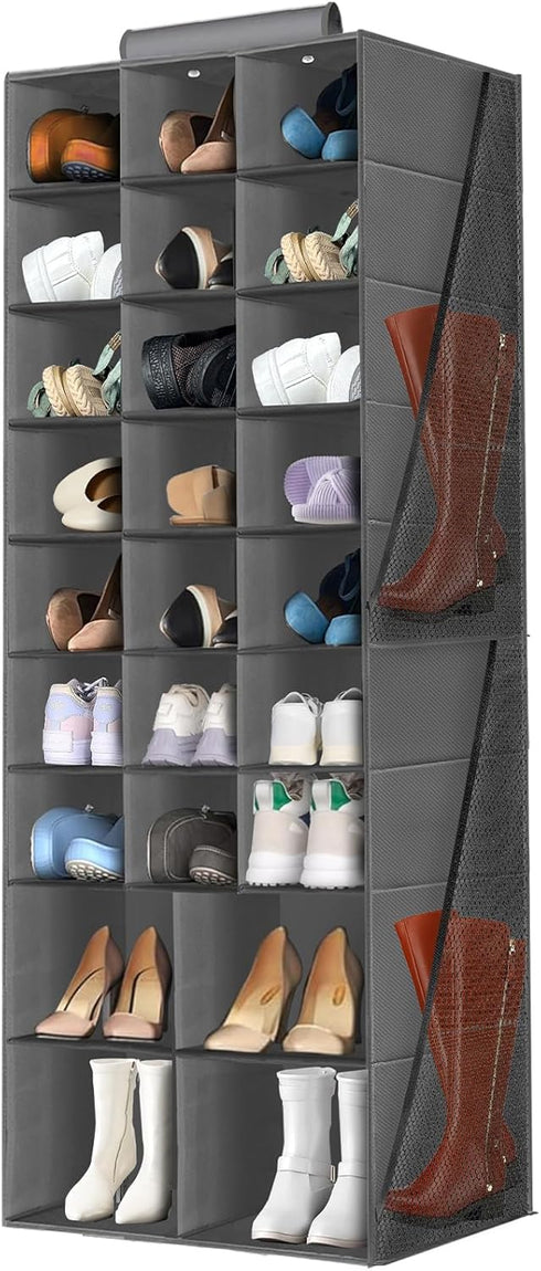 Hanging Shoe Organizer for Closet, Closet Hanging Shoe Storage Rack Holder Shelves,Collapsible
