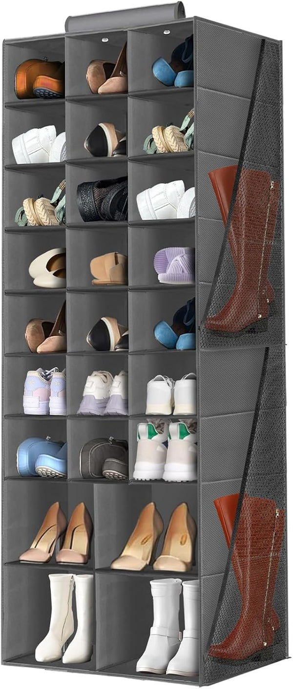 Hanging Shoe Organizer for Closet, Closet Hanging Shoe Storage Rack Holder Shelves,Collapsible
