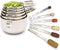 Simply Gourmet Measuring Cups and Spoons Set of 12, 304 Premium Stainless Steel, Stackable Cups Long Handle Spoons for