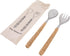 Creative Co-Op Stainless Steel Rattan Wrapped Handles, Set of 2 Styles Salad Servers, Natural