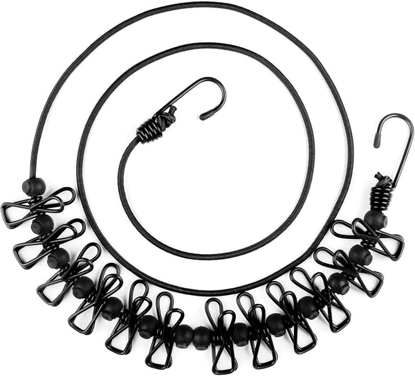 Travel Clothesline, Portable Retractable with 12 Clothespins for Indoor and Outdoor Drying