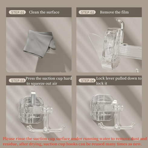 Hanging Utensil Holder Hooks, Kitchen Utensil Hanger Wall Mount with 360° Rotating Hook, 2 Pack Transparent