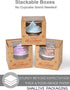 Packaging 60pcs Christmas Individual Cupcake Containers with Window and Insert, Pre-Assembled Cocoa Bomb Christmas