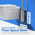 Set: 304 2 Pack HAMITOR Toilet Brush and Holder Stainless Steel Rustproof Toilet Scrubber with Under Rim Deep Cleaning