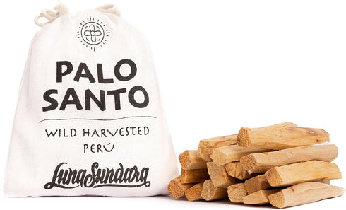 Luna Sundara Palo Santo Sticks from Peru - Sustainably Wild Harvested Quality Hand Picked 100 Grams Authentic Smudge