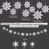 OuMuaMua Winter Christmas Hanging Snowflake Decorations, 12PCS Garland & 12PCS 3D Glittery Large White Snowflakes
