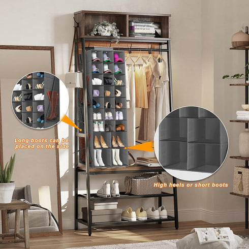 Closet, Closet Closet 4 Pockets,25 Hanging Shoe Organizer for Hanging Shoe Storage Rack Holder Shelves,Collapsible Shoe