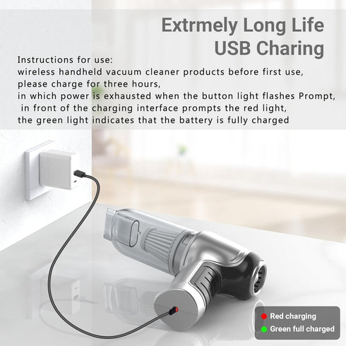 Wireless Handheld Car Vacuum Cleaner and Blower, 12000PA Strong Suction Cordless Vacuum