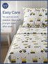 4 Set Set Kids Full Size Construction Bed Sheets - Piece Car Microfiber Sheet - Excavator Themed Bedding - Soft, Cute