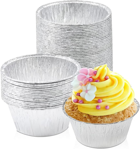 Angel's Peel Lounge Disposable Ramekins, Durable Cup Cake Pans for Baking, Aluminum Foil Ramekin for Tart, Muffin,