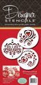 Designer Stencils Amore Cookie Stencil Set, Beige/Semi-Transparent