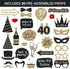 Fully Assembled 40th Birthday Photo Booth Props, Set of 30 - Black & Gold Selfie Signs for 40th Party Supplies