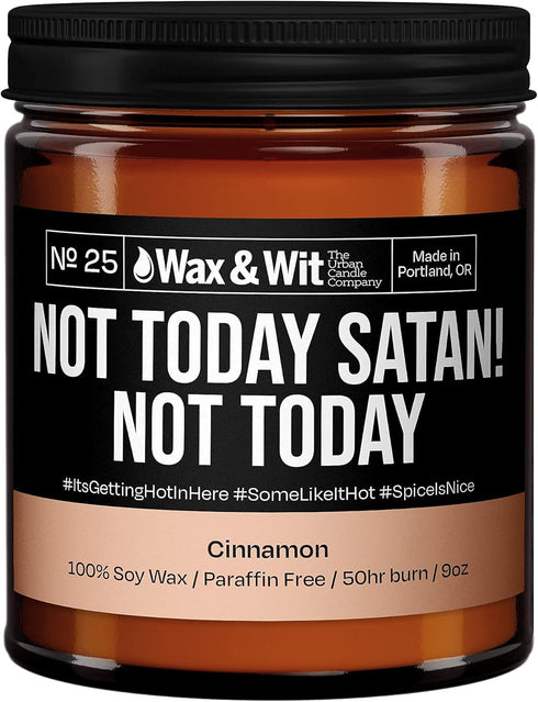 Wax & Wit Funny Soy Candle Gift for Women, Humorous Aromatherapy Soy Wax Candle, Cinnamon - 9oz