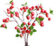 Forlaoers Realistic 4Pcs 21.6 Inch Red Artificial Berry with Stem Fake Berries Faux