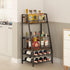 4-Tier LOTEYIKE Trapezoid Wine Rack Freestanding Floor, Stepped Mini Liquor Cabinet Corner Bar Stand Whiskey Liquor