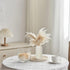 RIKBVOM Ceramic Vase for Flowers Modern Small Ribbed Textured Flower Vase for Home Decor, Pampas Grass, Decorative