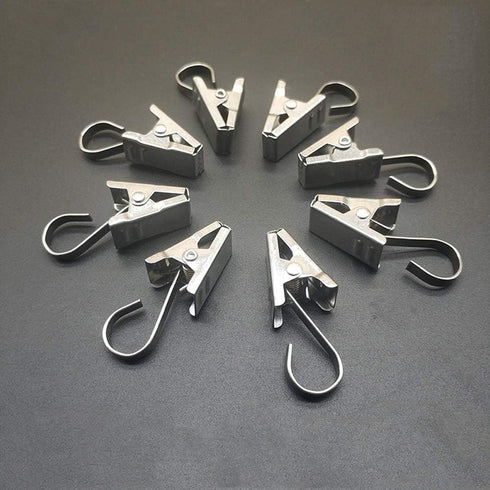 Coideal Small Curtain Clips for Hanging, 25 Pack Stainless Steel Fabric Hooks for RV Canopy Accessory
