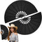 Maitys 2 Pcs Large Clap Fans for Line Dancing, 13 Inches Folding Hand Rave Fan, Black Simple Pattern