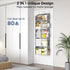 2 Pack 5-Tier 10 80 lbs Over The Door Organizer with Side Mesh Pockets & Clear Windows, Weight Capacity Hanging Storage