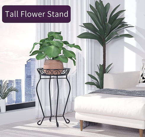 200LB 12.5 23.6 Inches, Yimobra Tall Plant Stand Indoor Outdoor, Hold Up Metal Flower Plant Stand, Heavy Duty Rustproof