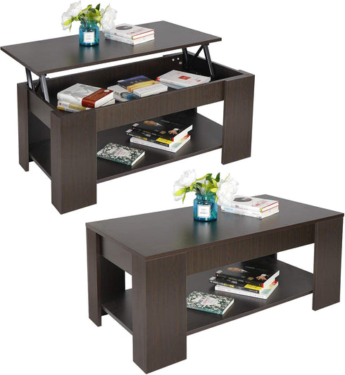 Modern ZENY Lift Top Coffee Table with Hidden Storage - Ideal for Living Room